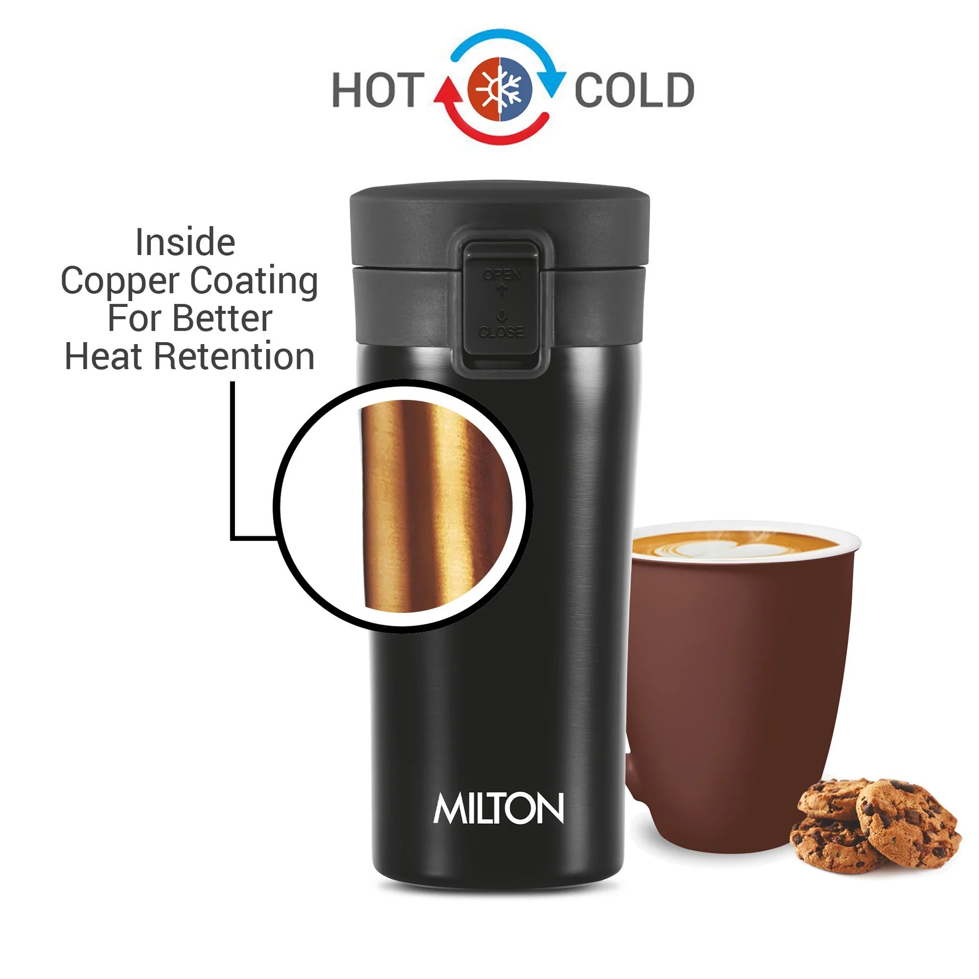 Milton Thermosteel Coffee Mug – Vacuum Insulated Leak-Proof Stainless Steel