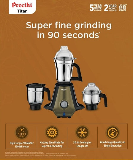 Preethi Titan Mixer Grinder - 1000W MG283