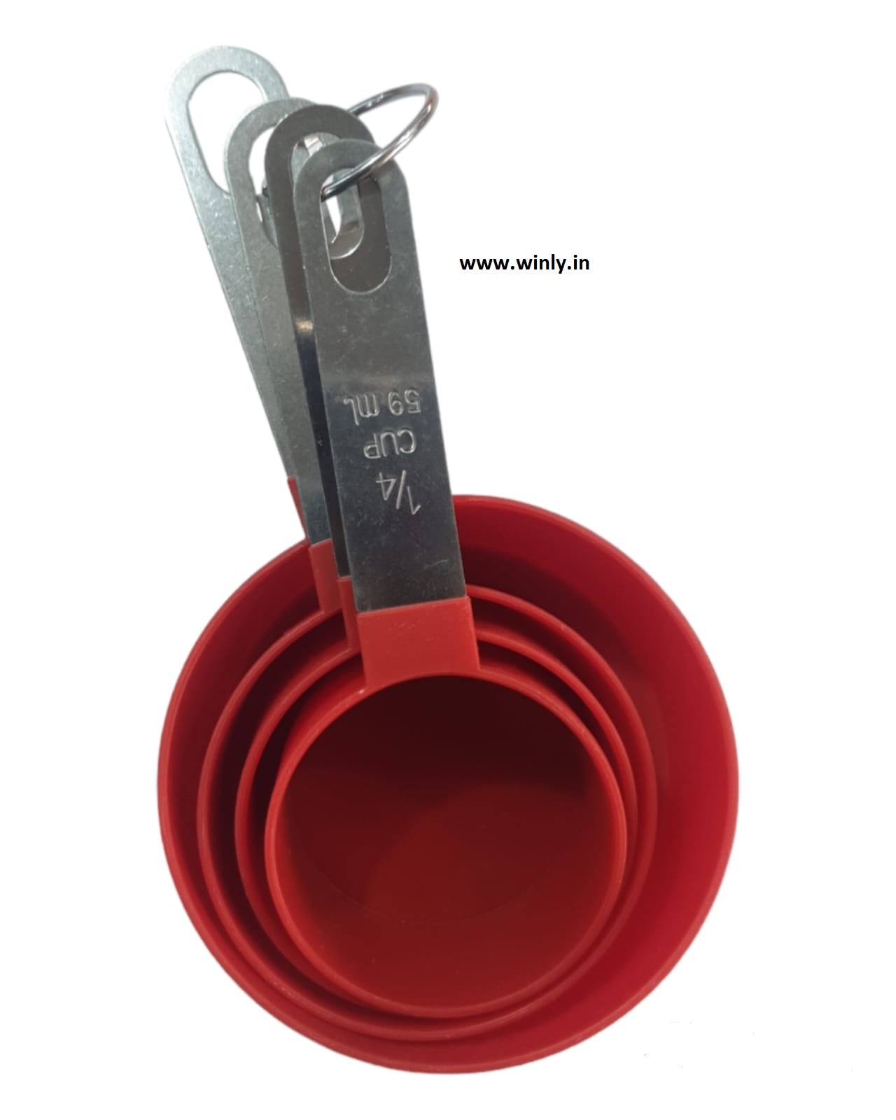 SS Handle Plastic Measuring Cup 4 piece