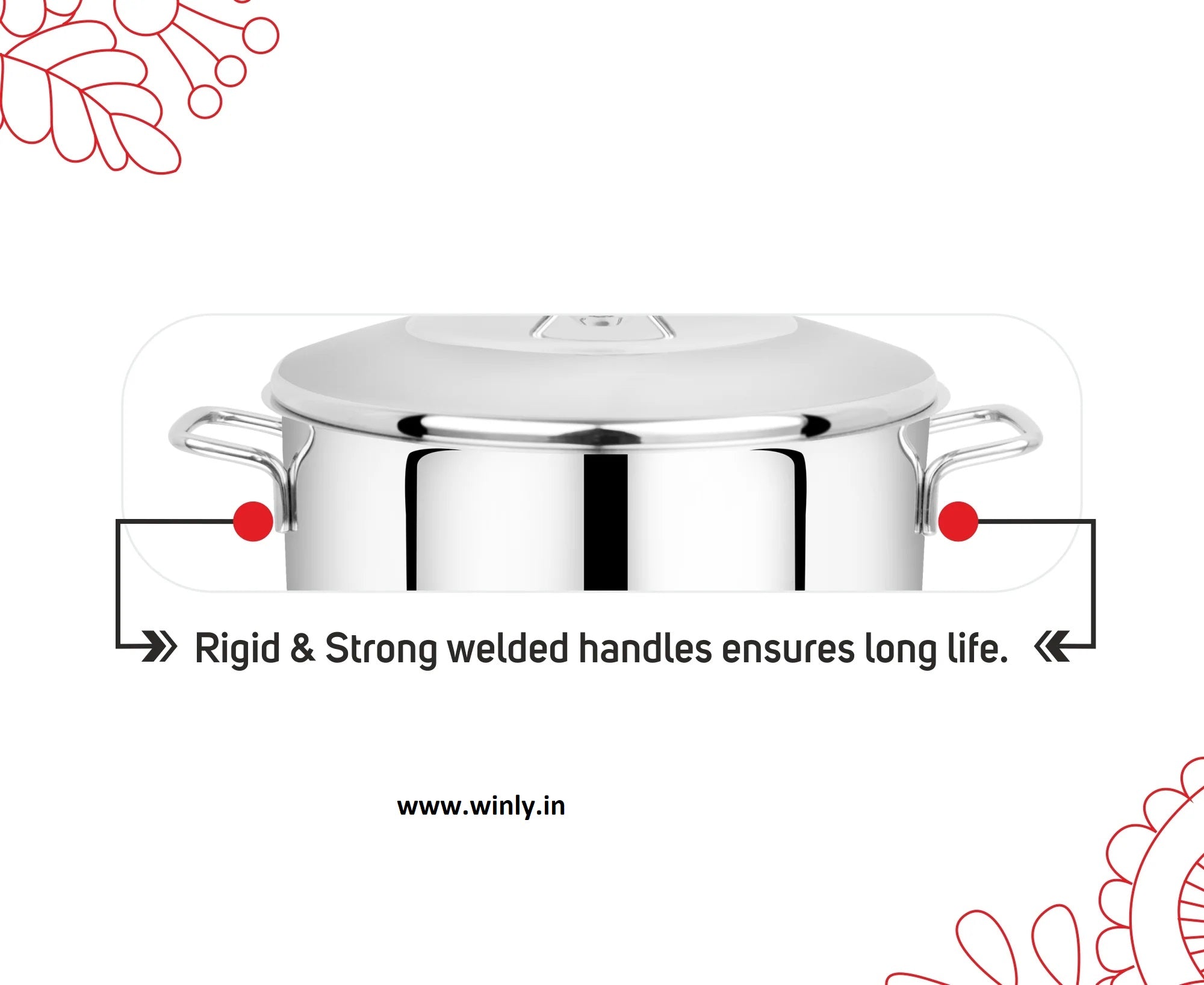 Avanti Cooking Pot / Biryani Pot - Encapsulated Triply Bottom With Lid - Induction And Gas Compatible