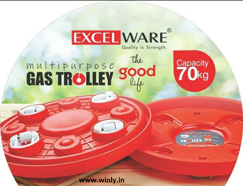 Excelware Multipurpose Gas Cylinder Trolley Plastic With Wheels EX153