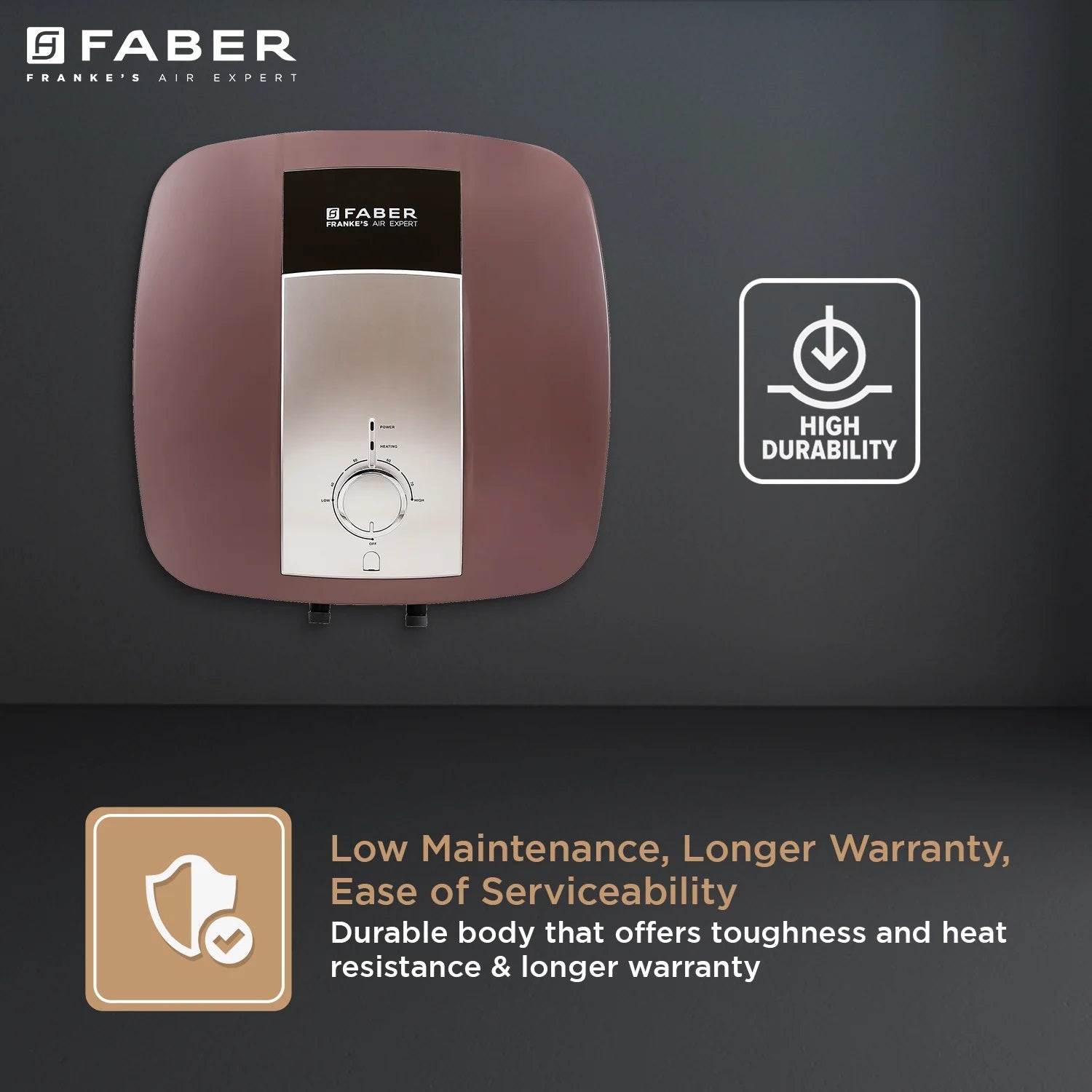 Faber FWG Cyrus 15 Black Cherry Water Geyser - Efficient, Stylish, and Durable