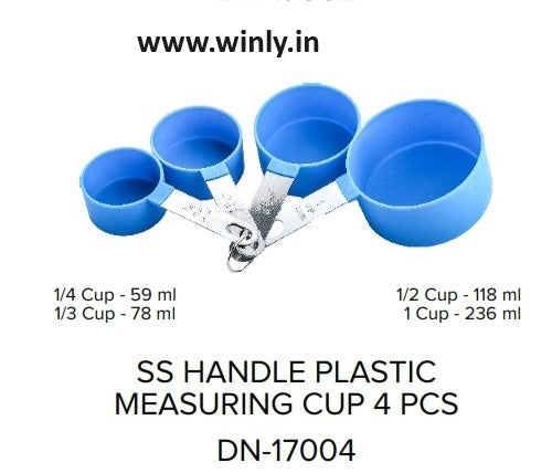 SS Handle Plastic Measuring Cup 4 piece