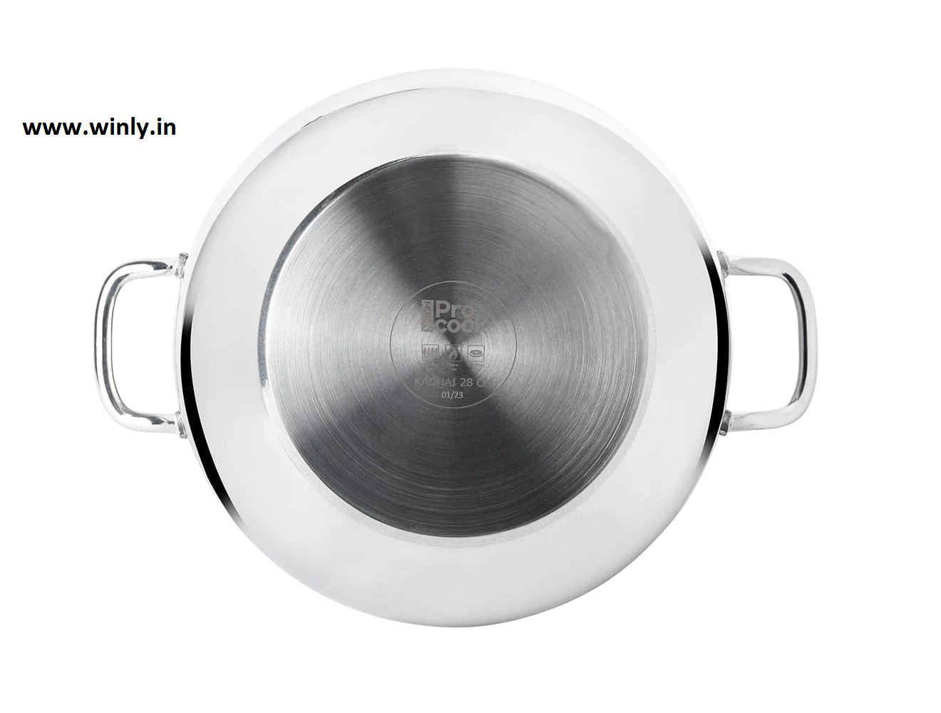 Milton Kadhai with Glass Lid Stainless Steel Sandwich Bottom Pro Cook