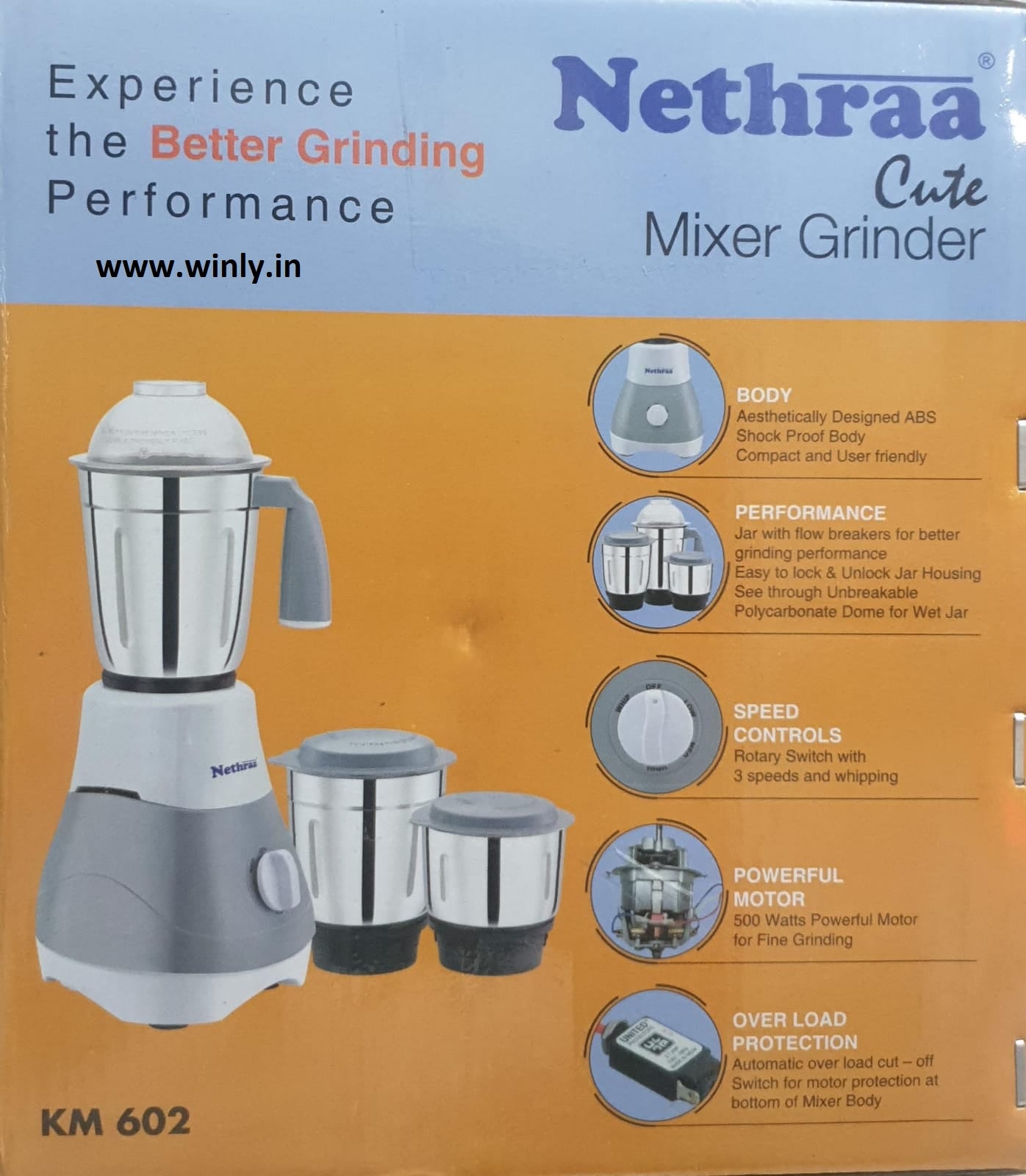 Nethraa Cute Mixer Grinder KM602