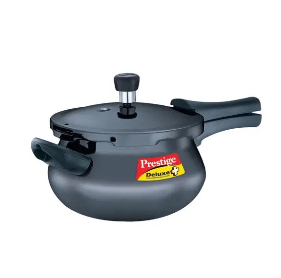 Prestige Deluxe Plus Hard Anodised Handi Pressure Cooker (Black)