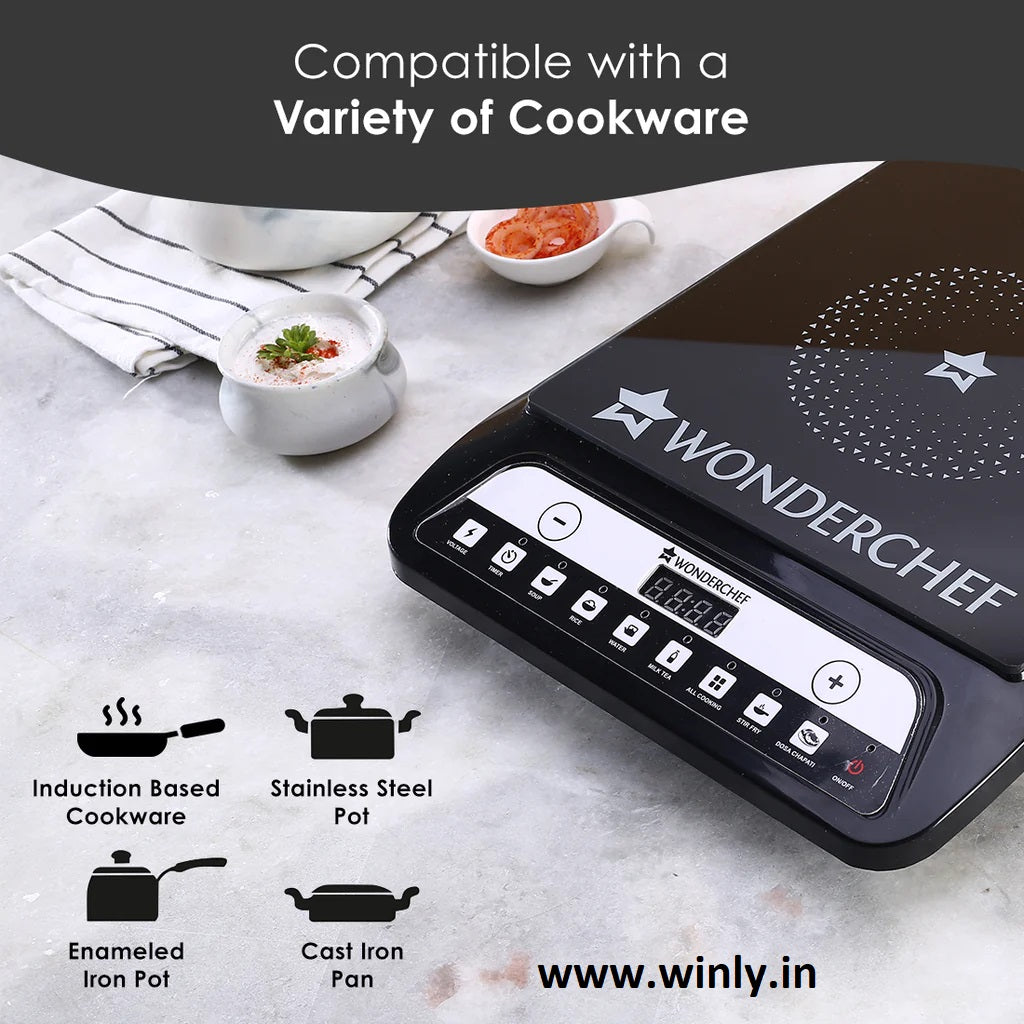 Wonderchef Power 1400W Induction Cooktop with 11 Preset Functions