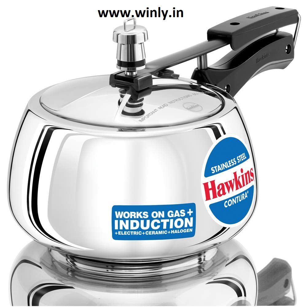 Hawkins Stainless Steel Contura Induction Compatible Inner Lid Pressure Cooker
