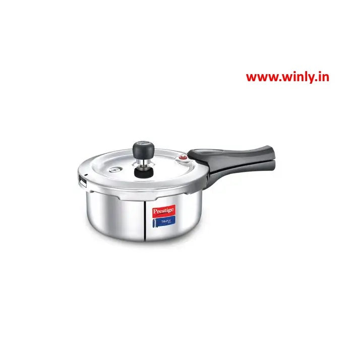 Prestige Svachh Triply Outer Lid Pressure Cooker with Unique Deep Lid for Spillage Control, Silver