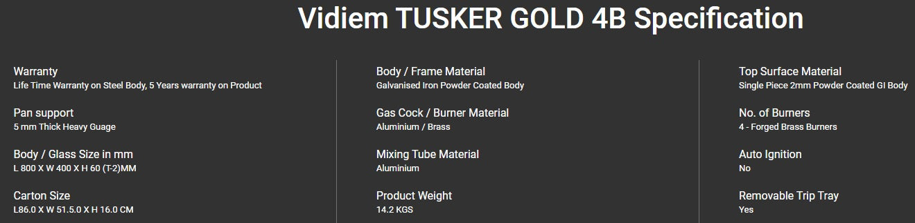 Tusker 4B Gold VIDIEM
