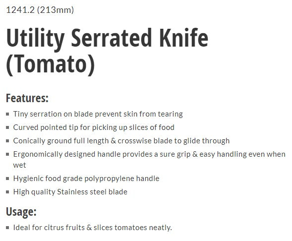 Kohe Utility Serrated Knife (Tomato) 1241.2 (213mm)