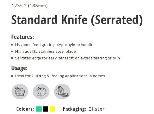 Kohe Standard Knife (Serrated) 1235.2 (188mm)