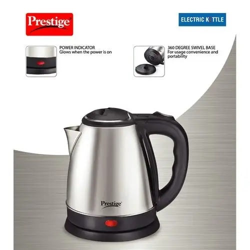 Prestige PKOSS Stainless Steel Electric Kettle 1500W (Silver)