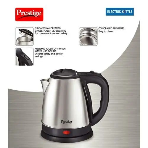 Prestige PKOSS Stainless Steel Electric Kettle 1500W (Silver)