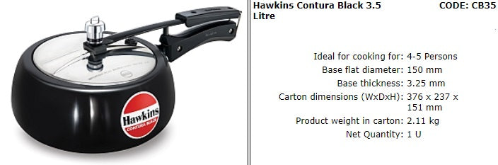 Hawkins Contura Hard Anodized Black Pressure Cooker